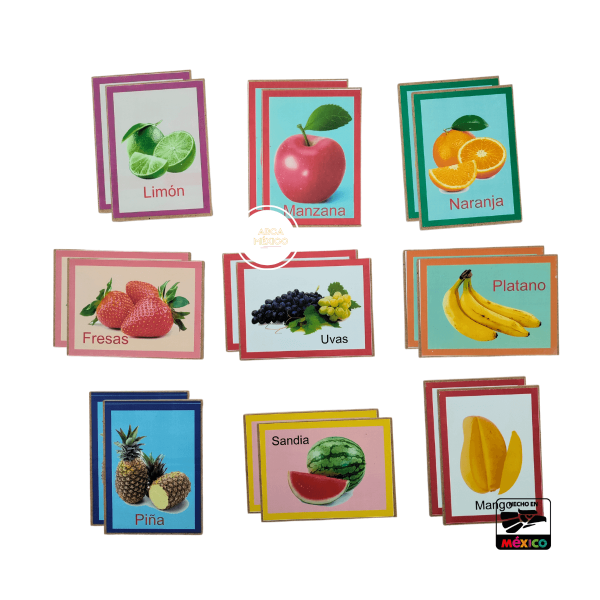 Juego Didáctico Memoria Creatividad Las Frutas Madera Niños_2