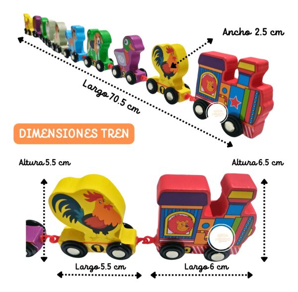 Tren De Números Animales Juguete Didactico Montessori Niños_2