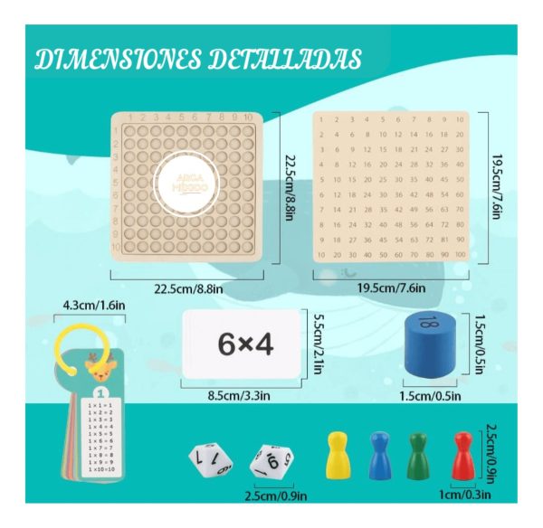 Tablero De Multiplicación Juego De Mesa Matemáticas 3 En 1_2