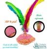Juego Peteca Indiaca O Gallito 24 Cm Con Plumas Artesanal_2 12879296