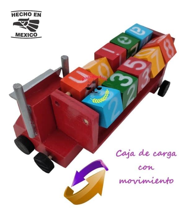 Juguete Didáctico Madera Tráiler Bloques Números Vocales_2