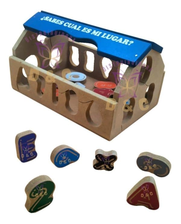 Juguetes Didácticos Casa Encaje Vocales Números Madera Niños_0