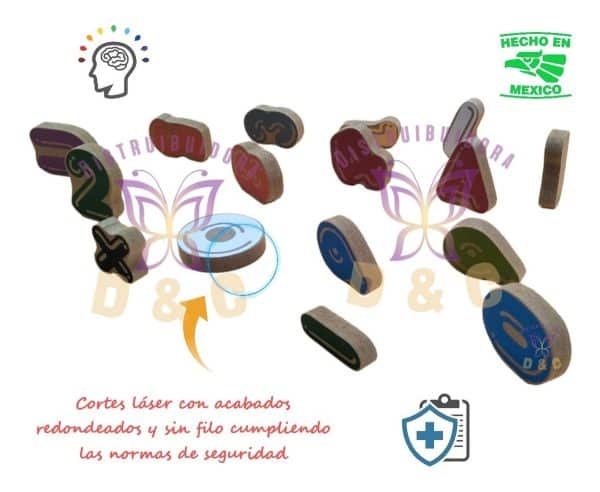 Juguetes Didácticos Casa Encaje Vocales Números Madera Niños_3