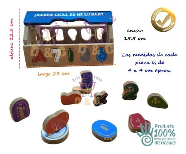 Juguetes Didácticos Casa Encaje Vocales Números Madera Niños_1