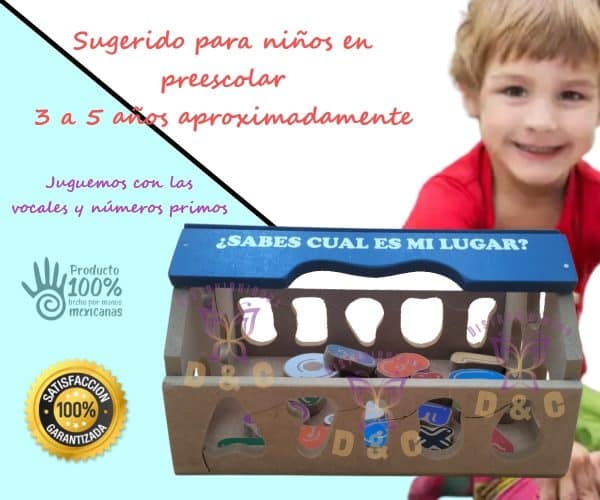 Juguetes Didácticos Casa Encaje Vocales Números Madera Niños_2
