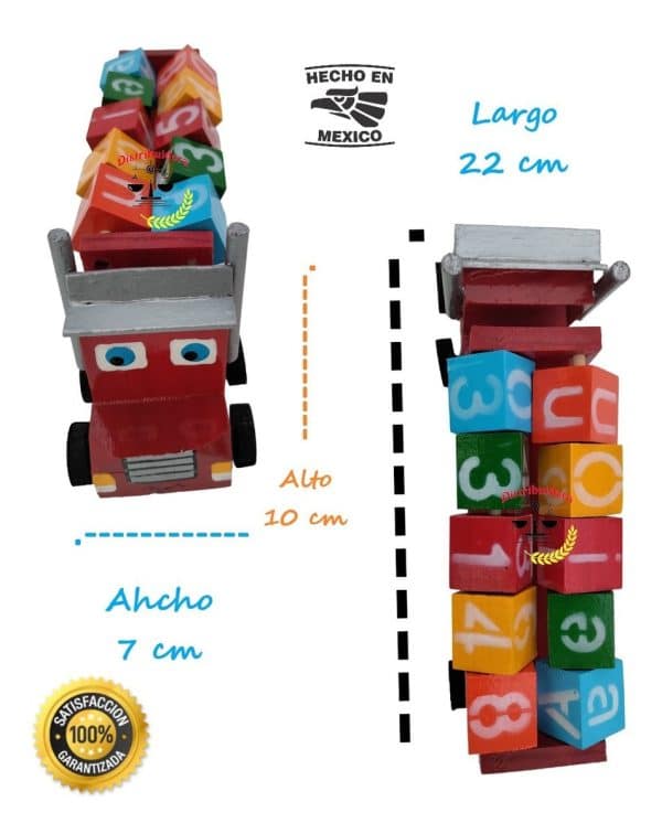 Juguete Didáctico Madera Tráiler Bloques Números Vocales_1