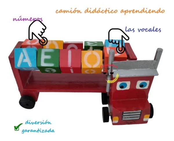 Juguete Didáctico Madera Tráiler Bloques Números Vocales_3