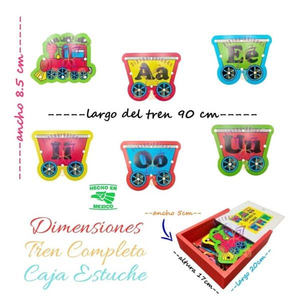 Material Didáctico Juego Niños Enhebrar Ensarte Tren Vocales_2