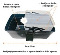 Caja Organizadora Plástico Maleta Multiusos Portátil Con Asa_4