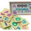 Juego Mesa Memoria Vocales Material Didáctico Madera Niños_1