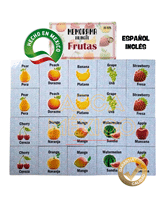 Juego Mesa Memoria De Frutas Material Didáctico Madera Niños_2