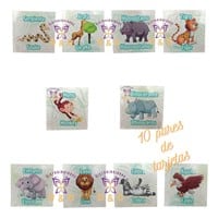 Juego Mesa Memoria Material Didáctico Madera Zoológico Niños_1