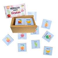 Juego Mesa Memoria De Frutas Material Didáctico Madera Niños_1