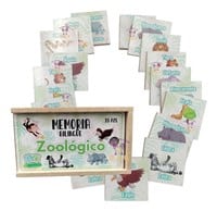 Juego Mesa Memoria Material Didáctico Madera Zoológico Niños_5