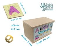 Juego Mesa Memoria Vocales Material Didáctico Madera Niños_3